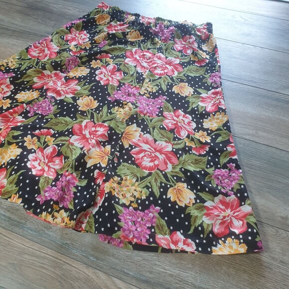 Vintage Cricket Lane Floral A Line Midi Skirt Rayon Women Size 10 Spring Summer - Picture 2 of 5